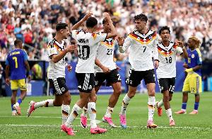 德国队以5-1领先库拉索,成为本届世界杯首支打进5球的球队