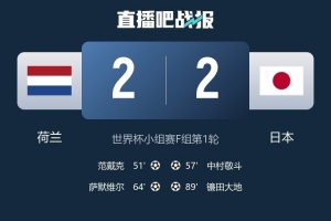日本与荷兰2-2战平，国内收视收听率瞬间最高达34.1%